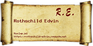 Rothschild Edvin névjegykártya